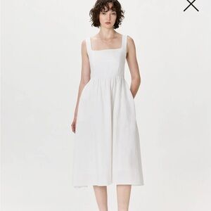 Quince 100% European Linen Fit & Flare Midi Dress